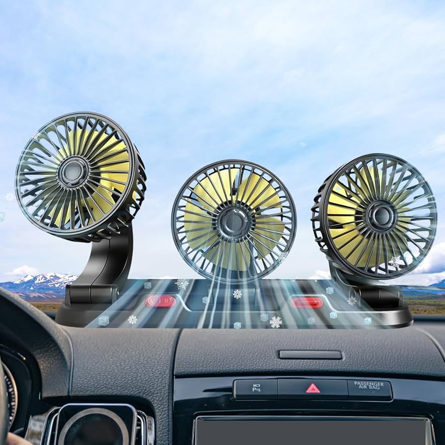 Three Head Car Fan free shipping + COD