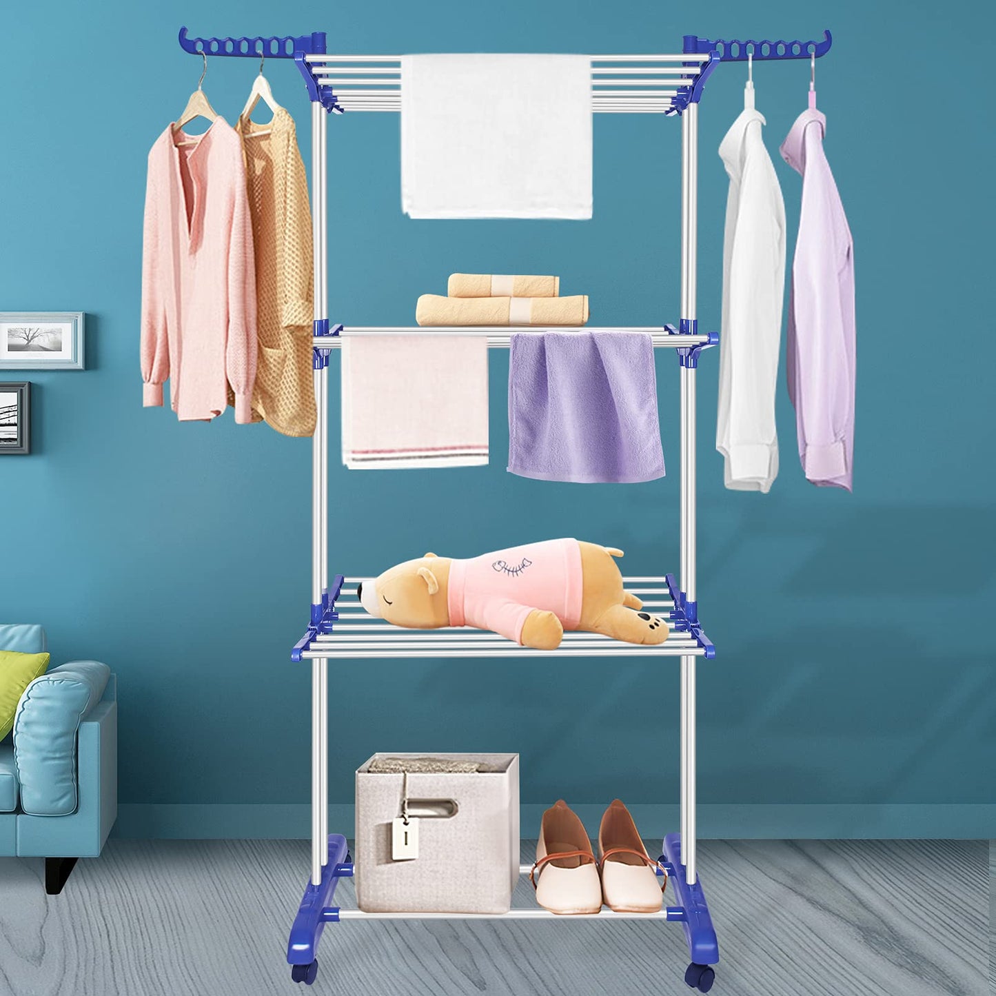 Clothes drying rack 4 Tier - Foldable heavy duty rack