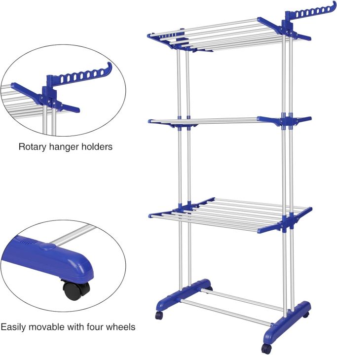 Clothes drying rack 4 Tier - Foldable heavy duty rack