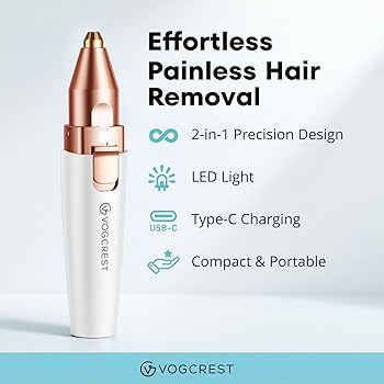 Rechargeable Eyebrow Hair Remover with LED Light & Digital Display