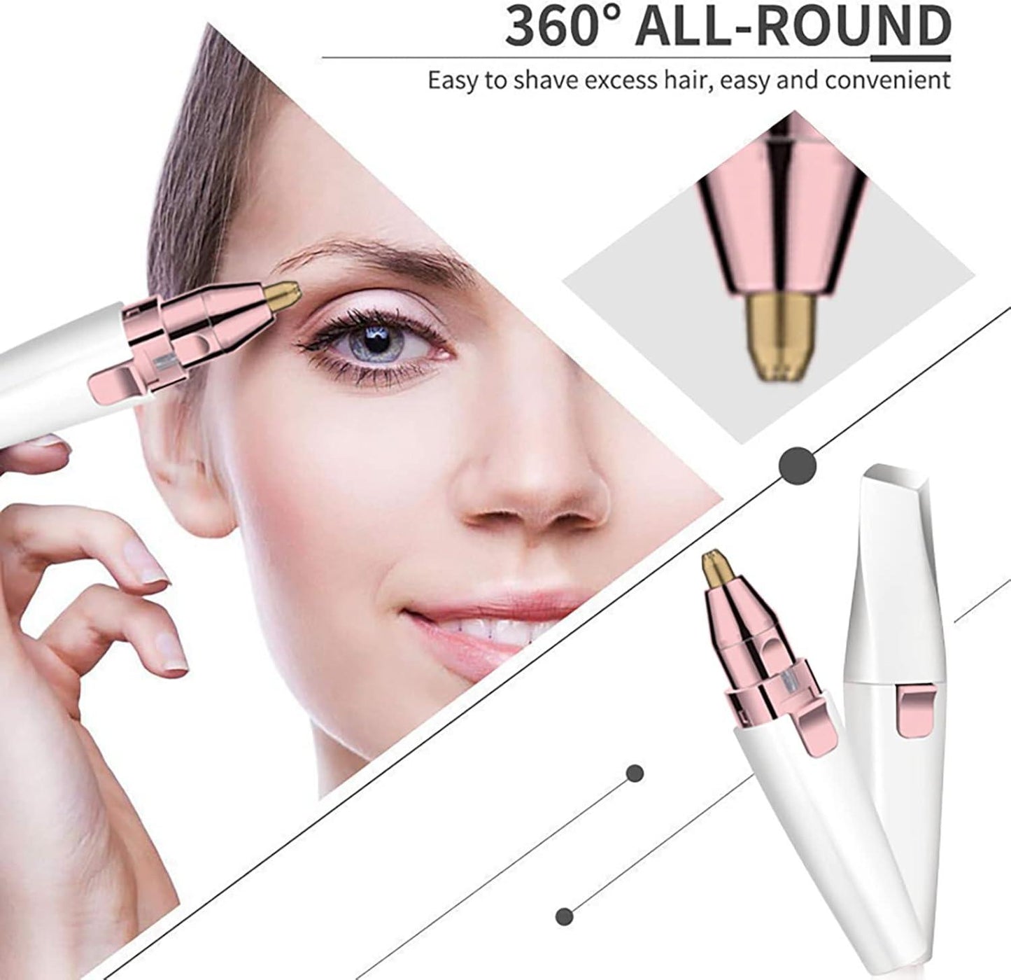 Rechargeable Eyebrow Hair Remover with LED Light & Digital Display
