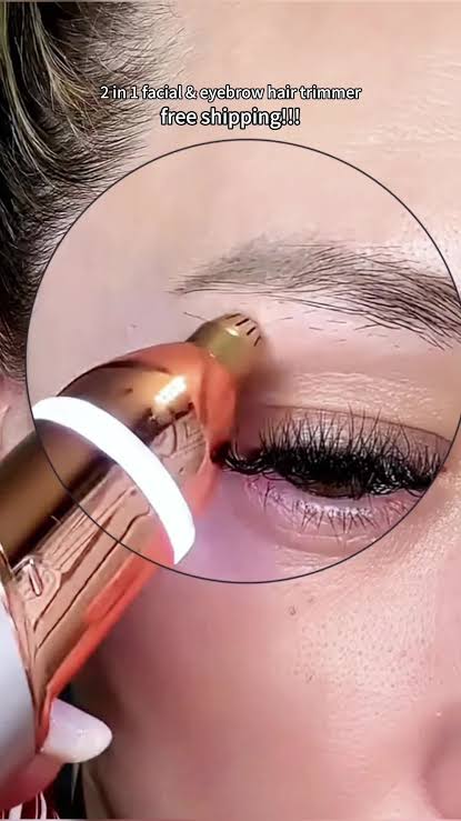 Rechargeable Eyebrow Hair Remover with LED Light & Digital Display
