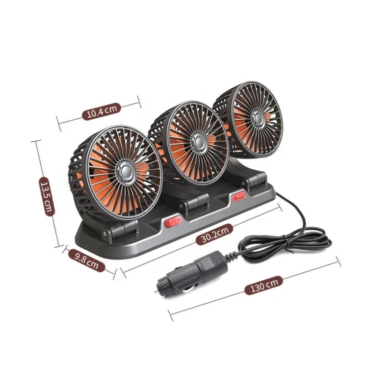 Three Head Car Fan free shipping + COD